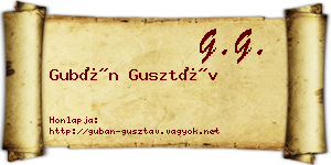 Gubán Gusztáv névjegykártya